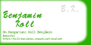 benjamin koll business card